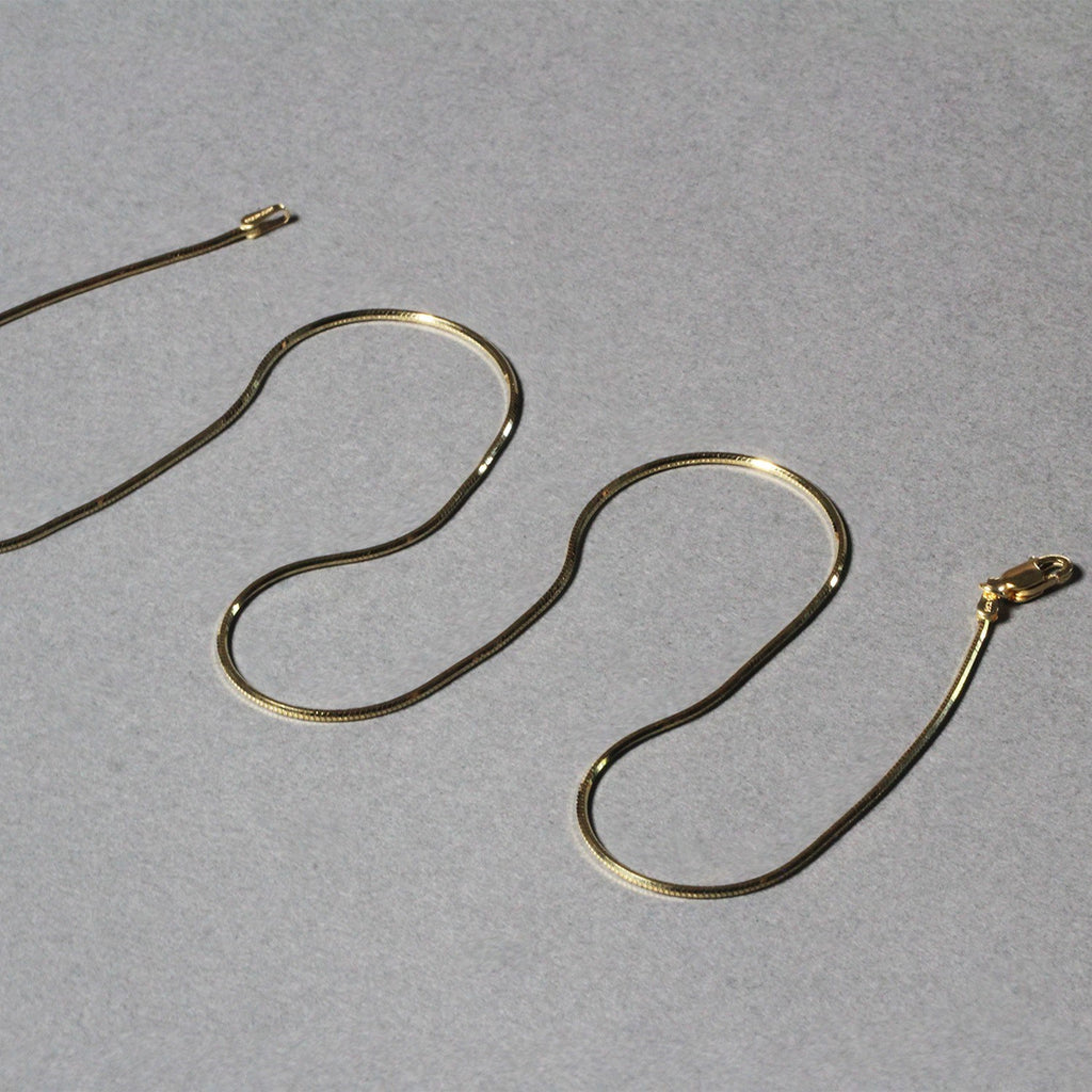 1.0mm 14K Yellow Gold Octagonal Shiny Snake Chain