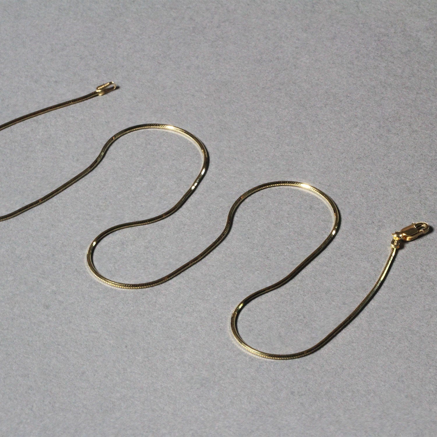 1.0mm 14K Yellow Gold Octagonal Shiny Snake Chain