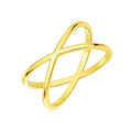 14k Yellow Gold Polished X Profile Ring
