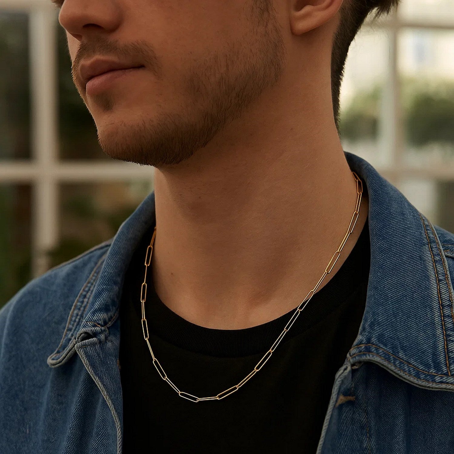 14k Yellow Gold Wire Paperclip Chain (2.7 mm)