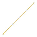 14K Yellow and White Gold Heart Bead Bracelet