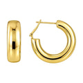 14k Yellow Gold Large Omega C Hoops