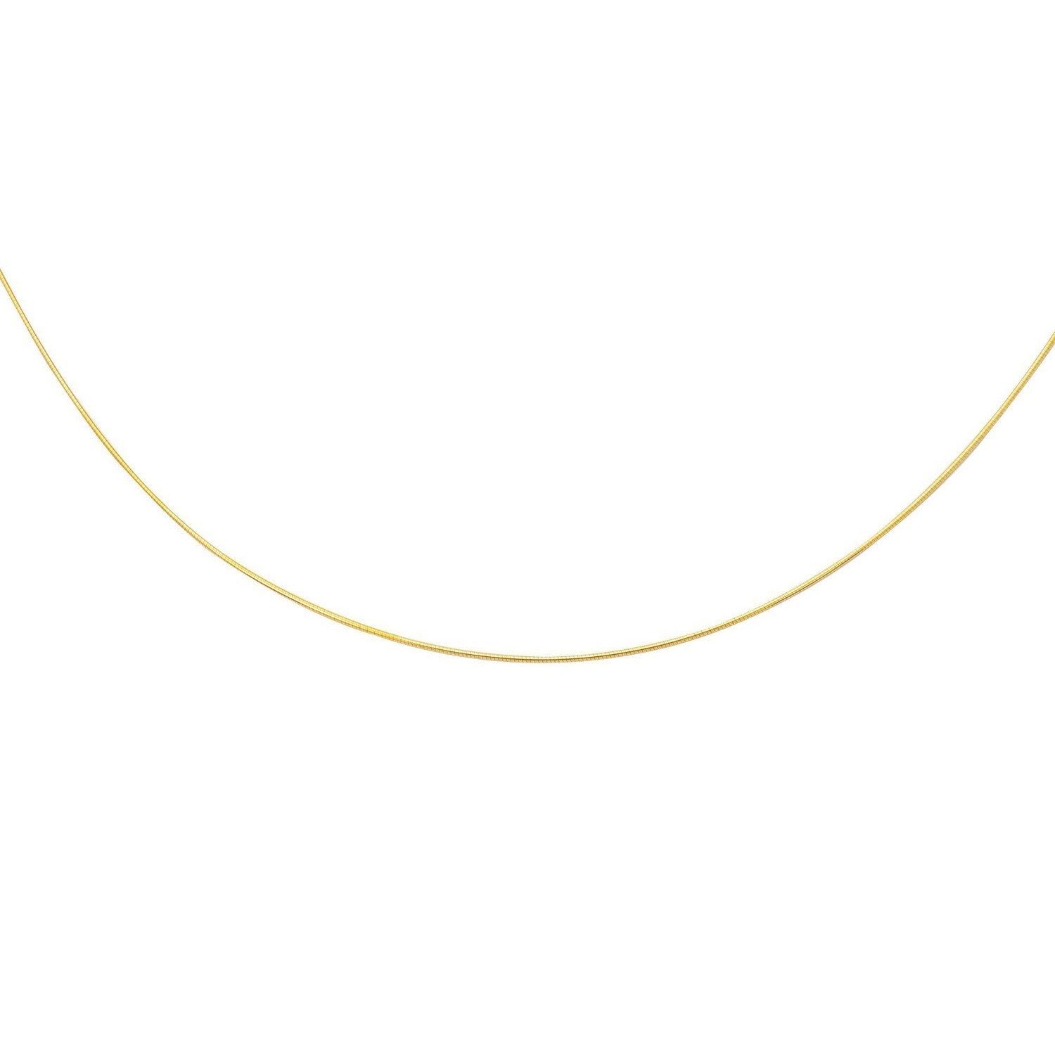14k Yellow Gold Thin Motif Round Omega Necklace
