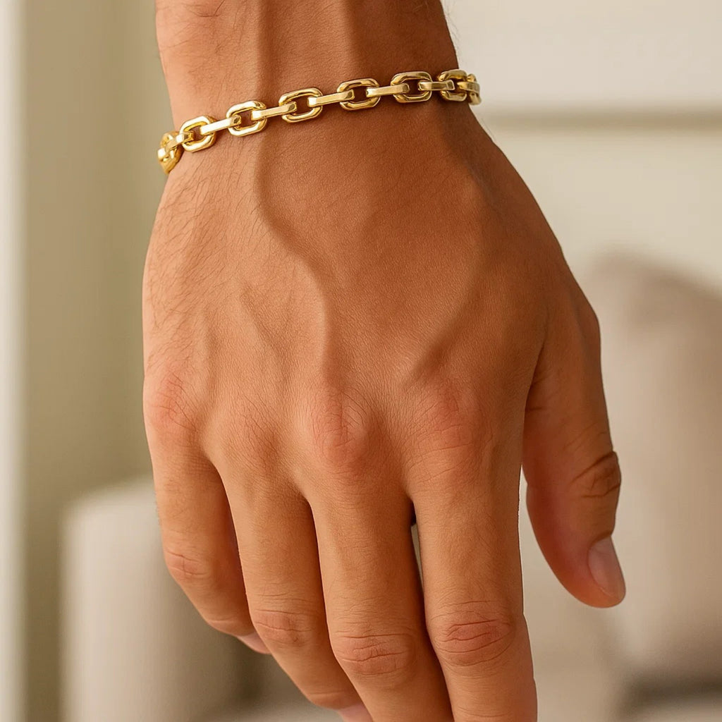 14k Yellow Gold French Cable Chain Bracelet  (4.80 mm)