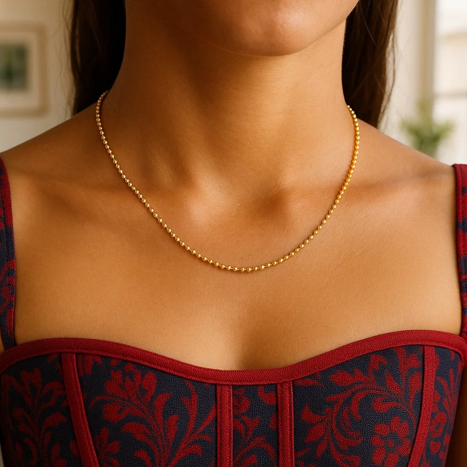 14k Yellow Gold Bead Chain 1.5mm (1.50 mm)