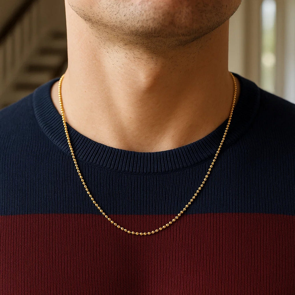 14k Yellow Gold Bead Chain 1.5mm (1.50 mm)