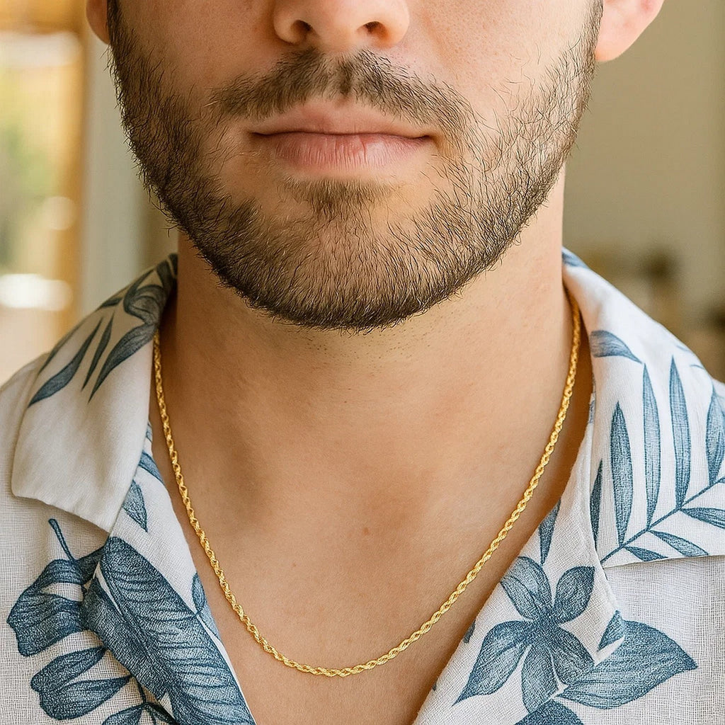 10k Yellow Gold Solid Diamond Cut Rope Chain (1.40 mm)