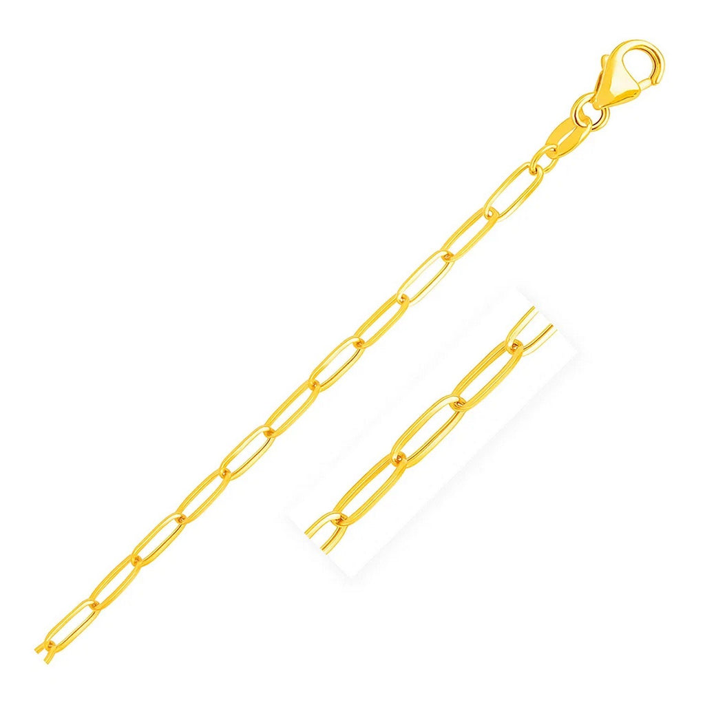 14K Yellow Gold Paperclip Chain (3.50 mm)
