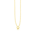 14k Yellow Gold Polished Star Necklace with Diamond
