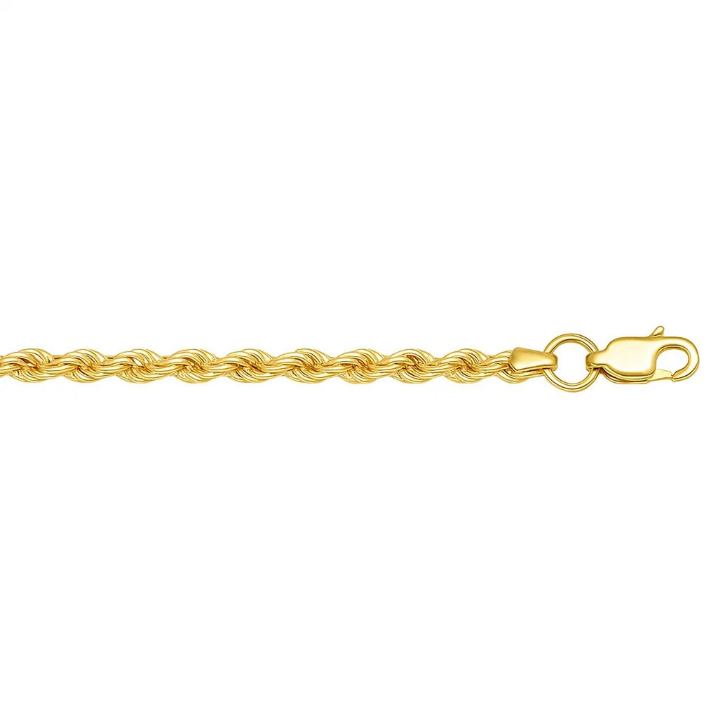 Lite Rope Chain Bracelet in 10k Yellow Gold  (2.50 mm)