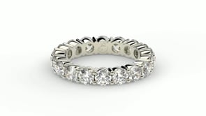 Round Cut Lab Grown Diamond Eternity Ring in 14k White Gold (2 cttw FG/VS2)