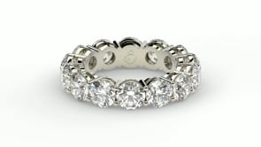 Round Cut Lab Grown Diamond Eternity Ring in 14k White Gold (6 cttw FG/VS2)