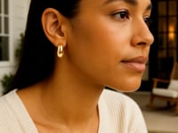 14k Yellow Gold Fancy Omega Hoops