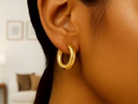 Large Round Electroform Hoop Earrings in 14K Yellow Gold 